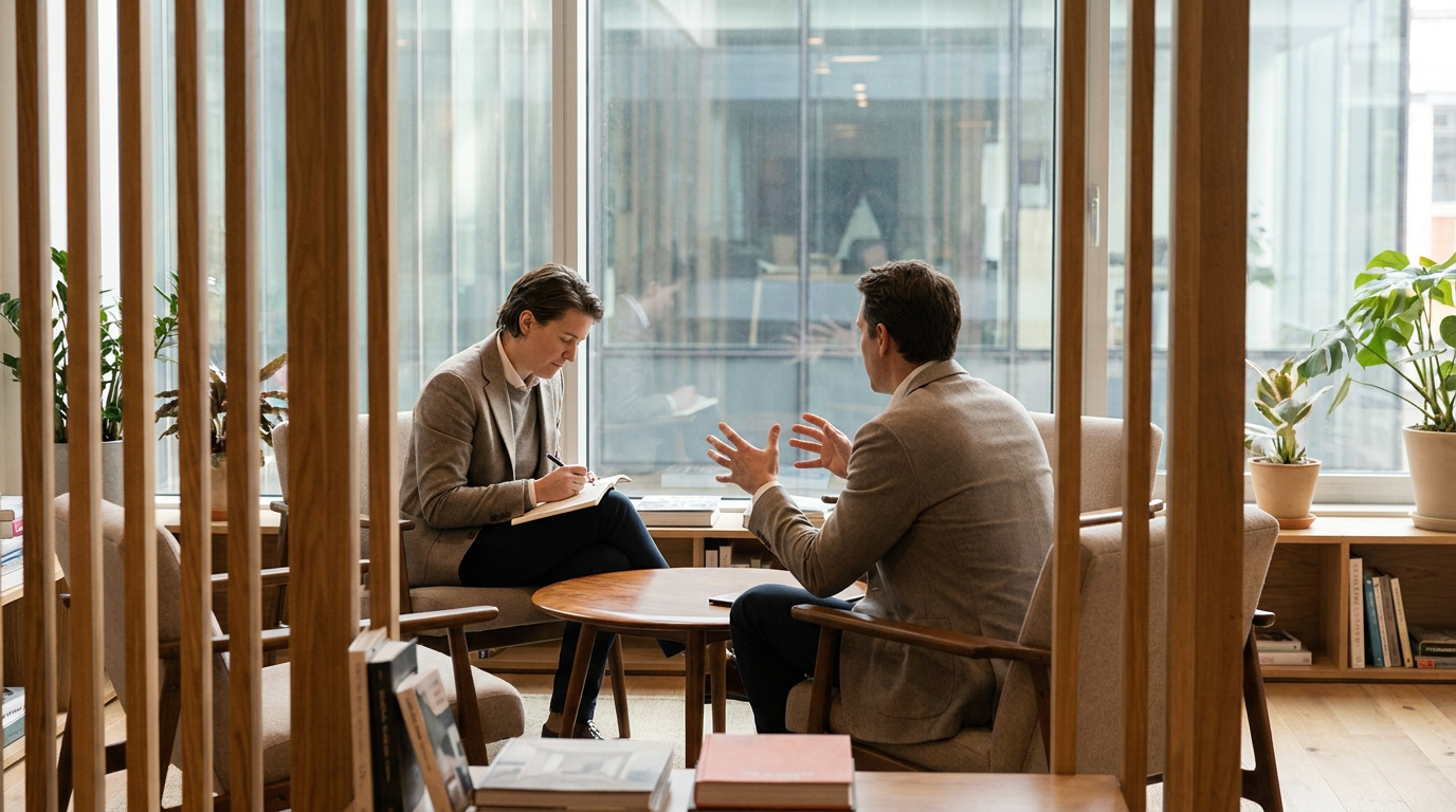 Ein Fractional CTO im strategischen Gespräch mit dem Gründer eines Scale-ups.